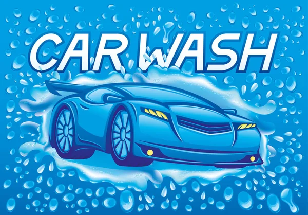 Car wash teken. — Stockvector