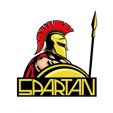 Spartan kalkan ve mızrak ile.