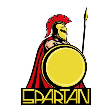 Spartan kalkan ve mızrak ile.