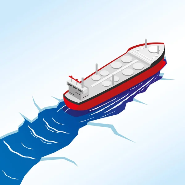 海の油タンカー. — ストックベクタ