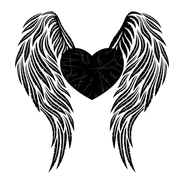 Srdce s křídly. — Stockový vektor