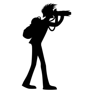 Fotoğrafçı bir sırt çantası ile.