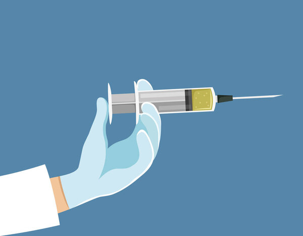 Шприц в руке
.