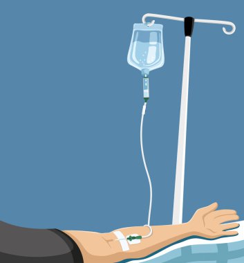 Hastane yatağında yandan hastanın.