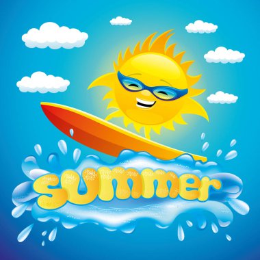 Sörf tahtası üzerinde güneş.