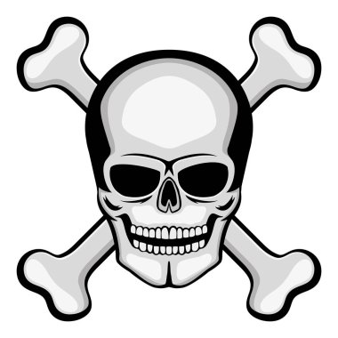 kafatası ve kemikler.