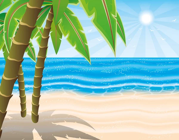 Krásná tropická pláž. — Stockový vektor