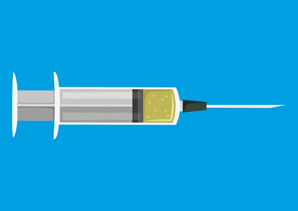 Spuit met vaccin. — Stockvector