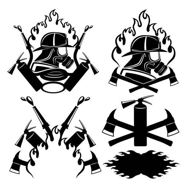 Ensemble d'icônes pompiers . — Image vectorielle