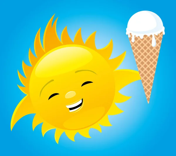 Sonne mit Eis. — Stockvektor