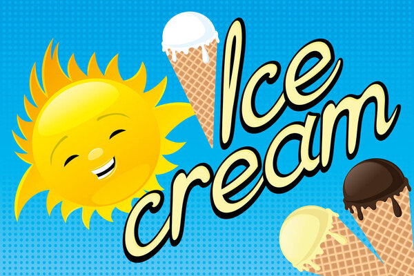 Sun with ice cream.
