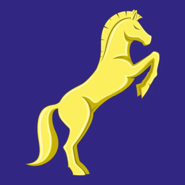 Elegante cavalo dourado . — Vetor de Stock