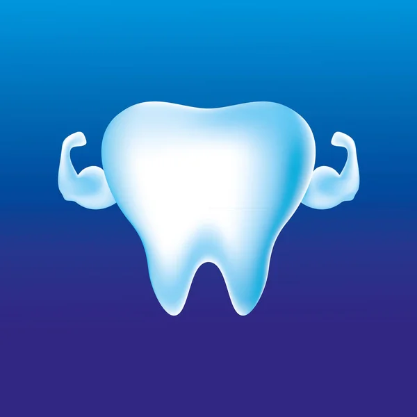 Dente sano bianco . — Vettoriale Stock