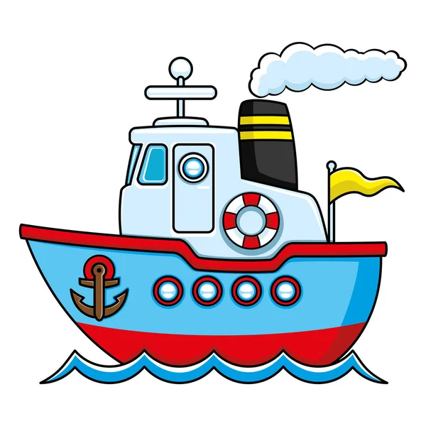 青いおもちゃの船 — ストックベクタ