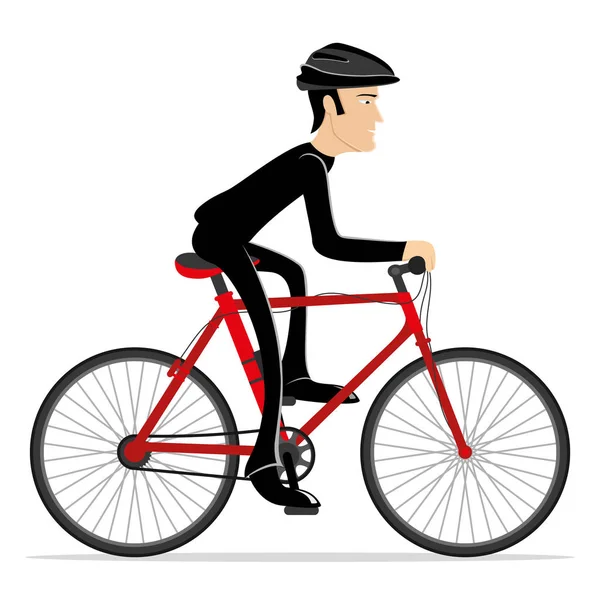 Cyclist on a red bicycle. — Stock Vector