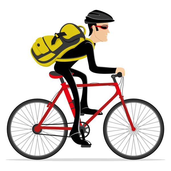 Bir kırmızı bisiklet bisikletçi.