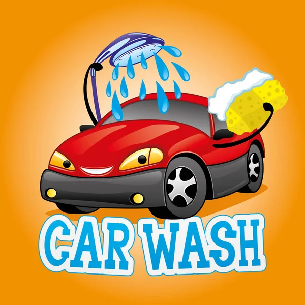 Σημάδι του πλυσίματος αυτοκινήτων. — Διανυσματικό Αρχείο