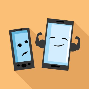 eski ve yeni akıllı telefonlar.