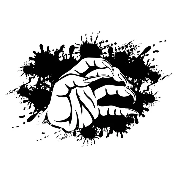 Signe noir avec main avec griffes . — Image vectorielle