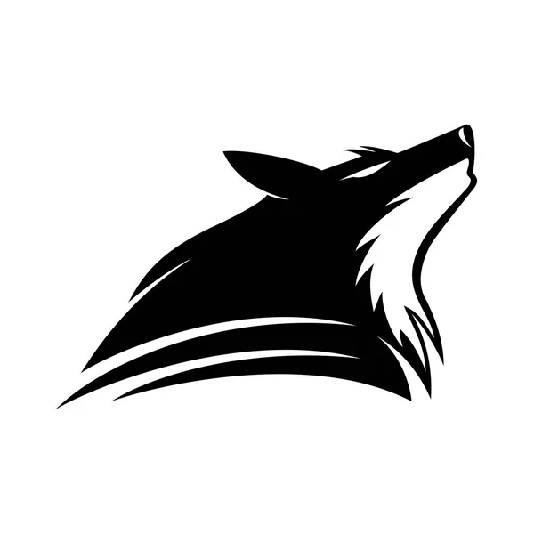 Signo de lobo aullando . — Vector de stock