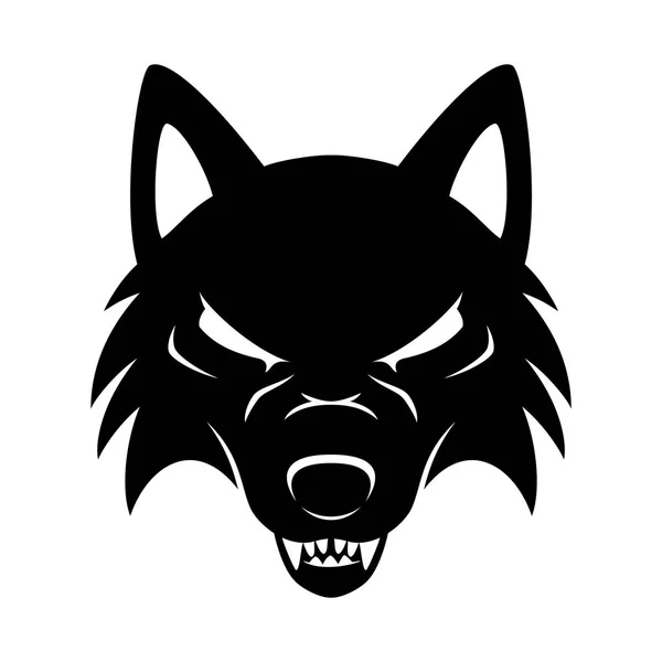 Wolf zwarte teken. — Stockvector