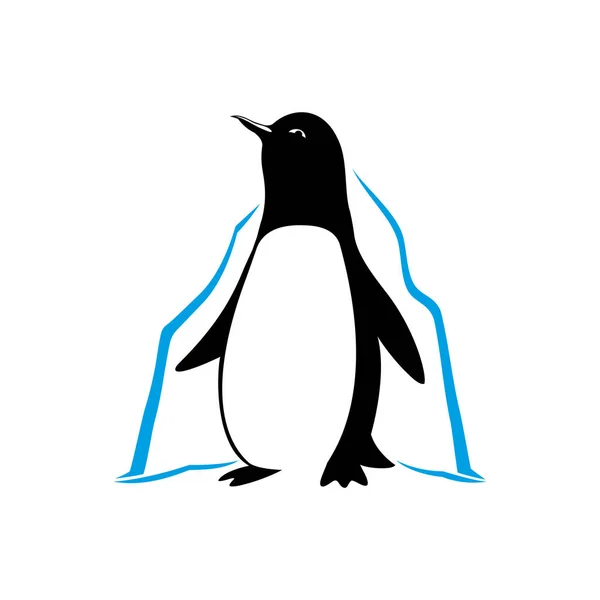 Pinguim e iceberg . — Vetor de Stock