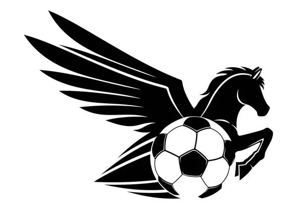 Pegasus ve futbol topu. — Stok Vektör