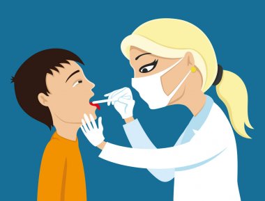 Doktor boğazını iyileştirir.