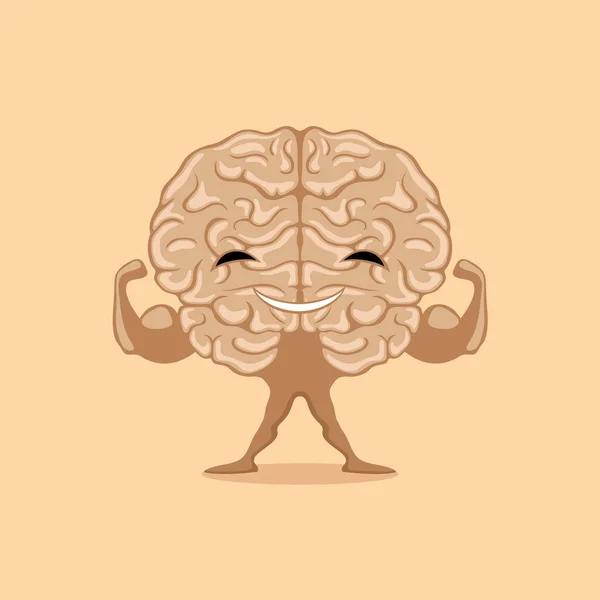 Cerebro feliz fuerte . — Vector de stock