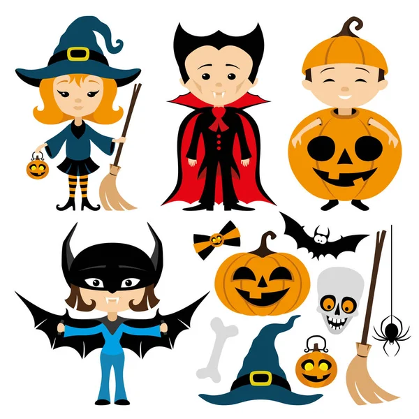 Cheerful Halloween set. — Stock Vector