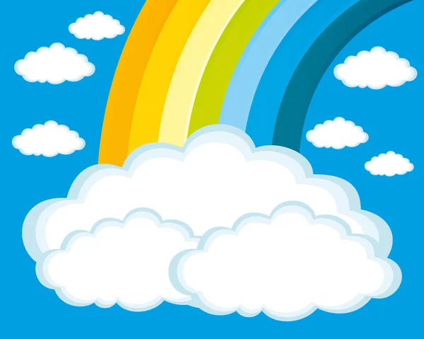 Arco iris y nubes. — Vector de stock