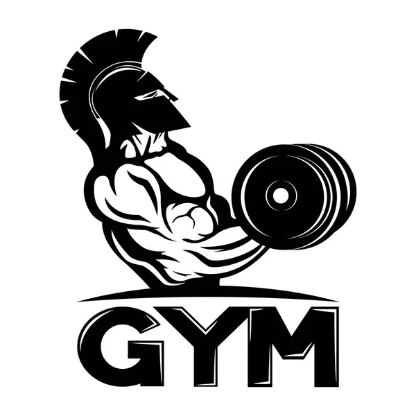 Gym sign with spartan. — Stock Vector