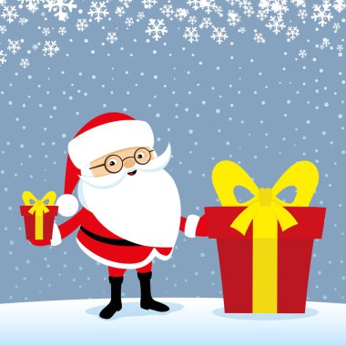Hediye kutusuyla Noel Baba.