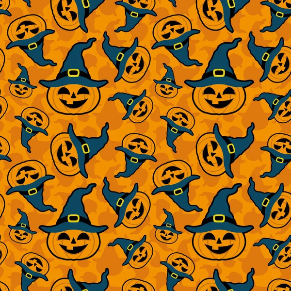 Orange Hintergrund mit Halloween-Kürbis. — Stockvektor