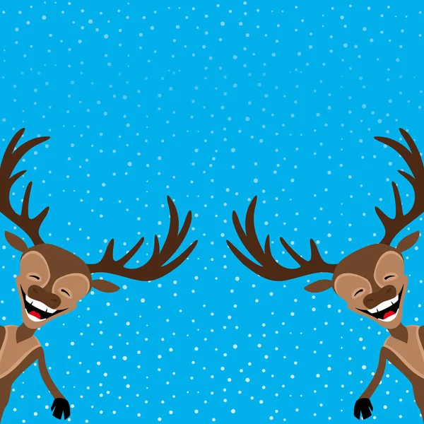 Two cheerful reindeers. — Stock Vector