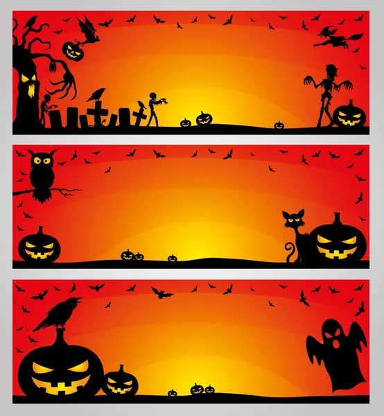 Halloween orange banners. — Stock Vector