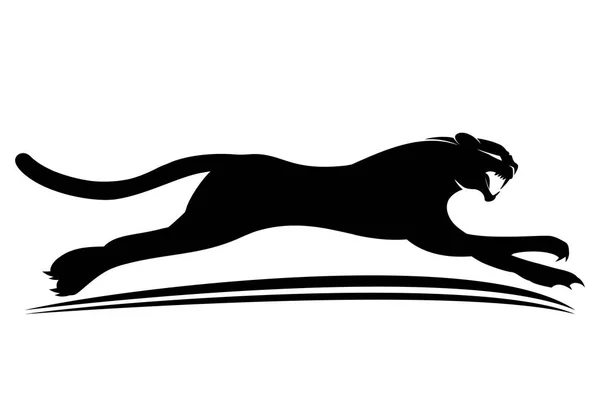 Schwarzer Panther Auf Weißem Hintergrund — Stockvektor