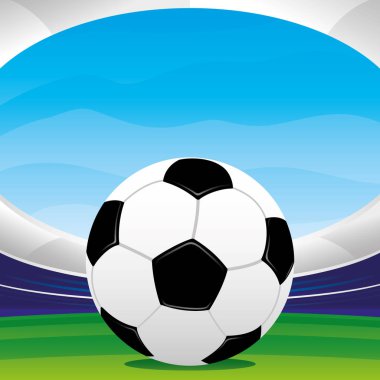 Stadyumun arka planda çim futbol topu.