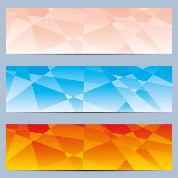 Σετ Χρώμα Πανό Για Διαδίκτυο Τρίγωνα — Διανυσματικό Αρχείο