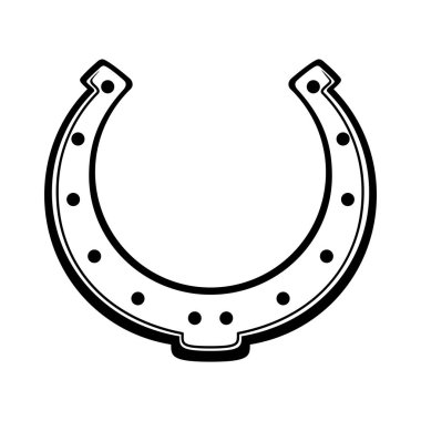 Beyaz zemin üzerinde bir at nalı iz.