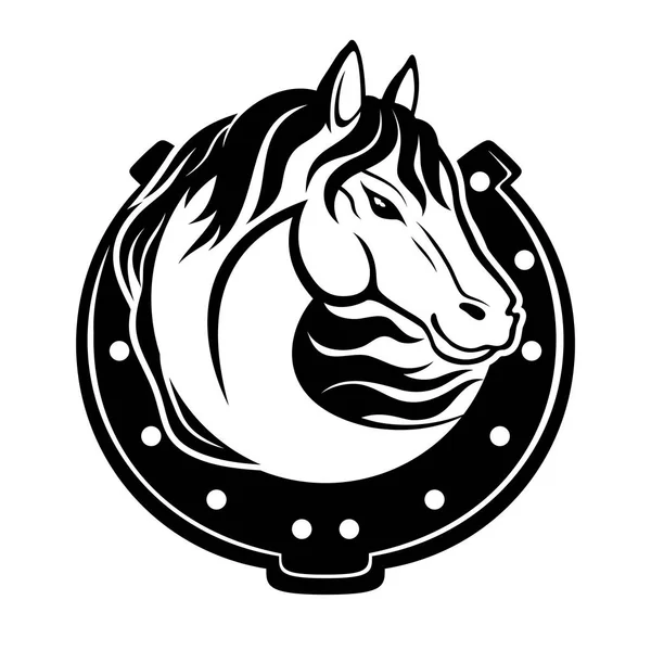 馬と白い背景の蹄鉄 — ストックベクタ
