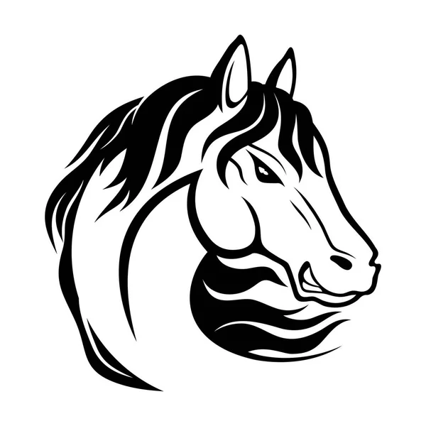 Signo Caballo Negro Sobre Fondo Blanco — Vector de stock