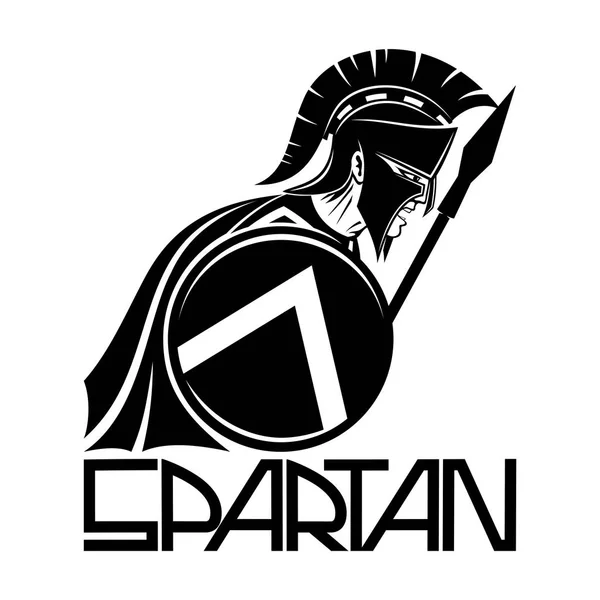 Spartan Štít Kopí Bílém Pozadí — Stockový vektor