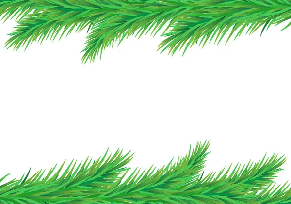 白色背景上有冷杉枝条的圣诞背景 — 图库矢量图片