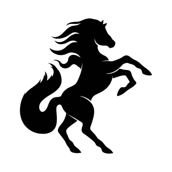 Schwarzes Pferdeschild Auf Weißem Hintergrund — Stockvektor