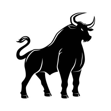 Beyaz arka planda siyah boğa işareti.
