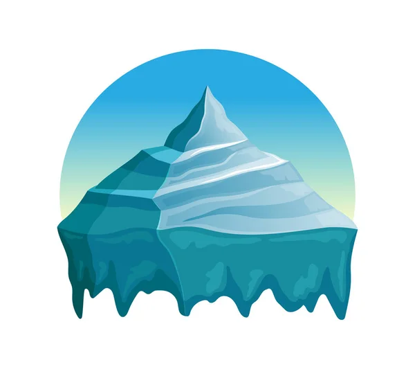 Mavi Arkaplanda Yüksek Dağ Simgesi — Stok Vektör