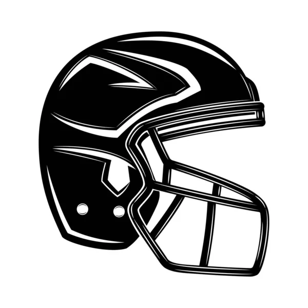 Schwarzer Helm Für American Football Auf Weißem Hintergrund — Stockvektor