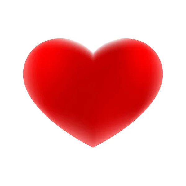 Červené Srdce Ikona Bílém Pozadí — Stockový vektor