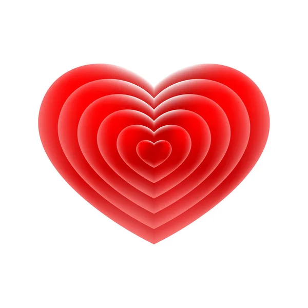 Icono Corazón Rojo Sobre Fondo Blanco — Vector de stock